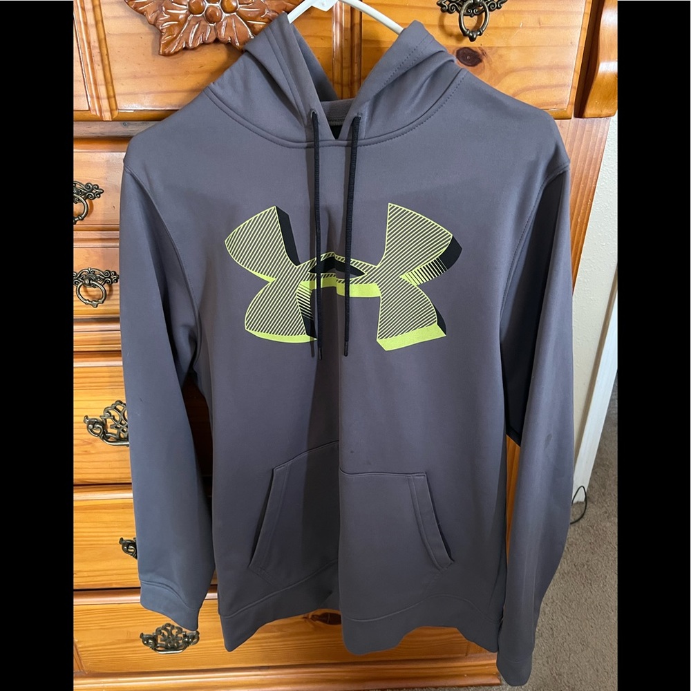 Size small Under Armour Hoodie Grey with yellow logo